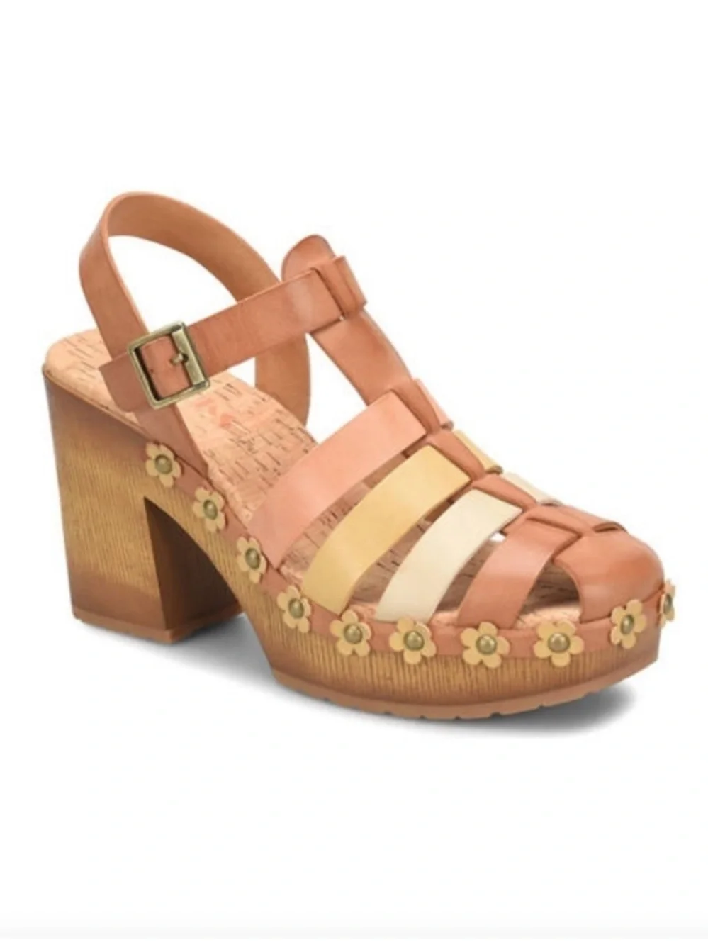 Kork-Ease Willow Platform Sandal Flower studs women 9 NEW no box